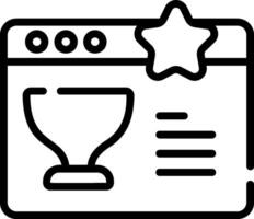A black and white icon of a cup and a star vector