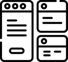 A black and white icon of a computer screen vector