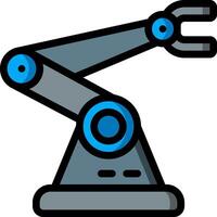 A robot arm with a wrench on it vector