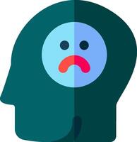 A person's head with a sad face on it vector
