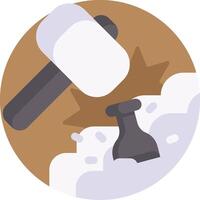 A hammer and a hammer head are in the middle of a pile of soap vector