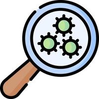 Magnifying glass with green and blue balls on it vector