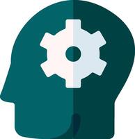 A person's head with a gear in the middle vector