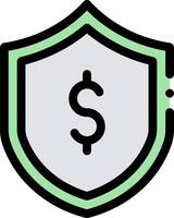 A shield with a dollar sign on it vector