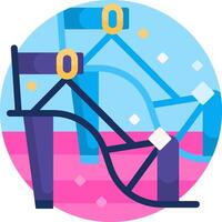 A pair of high heels with a blue and pink background vector