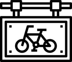 A black and white sign with a bicycle on it vector