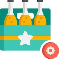 A box with three bottles of champagne and a star vector