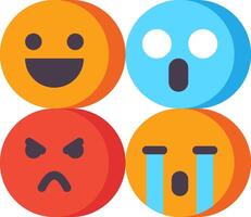Four emoticions with different expressions vector