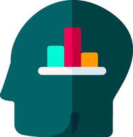 A person's head with a bar chart on it vector