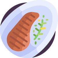 A steak with a green leaf on it vector
