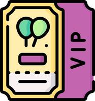 A ticket with balloons on it vector