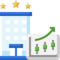 A building with a star and a graph on it vector