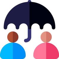 An illustration of two people under an umbrella vector