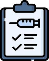 Clipboard with syringe and check list icon vector