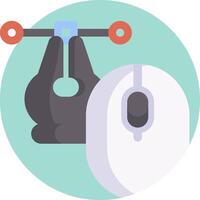 A mouse and a wrench are next to each other vector
