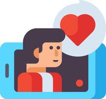 A man is holding a phone with a heart on it vector