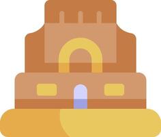 A building with a tower and a door vector