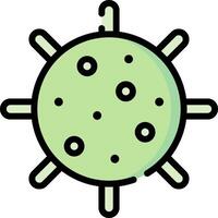 A green virus icon on a white background vector