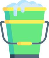 A bucket with soap and water in it vector