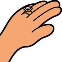 A hand with a ring on it vector