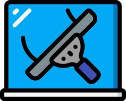 A laptop with a window cleaner on it vector