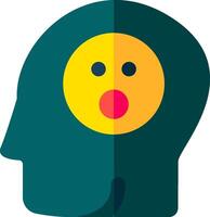 A person's head with a smiley face on it vector