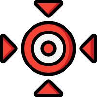 A red and black target with arrows vector