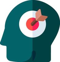An icon of a head with an arrow and a target vector