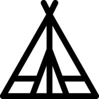A black and white image of a tent vector