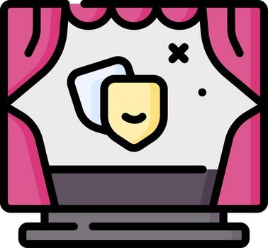 A computer screen with a mask on it vector