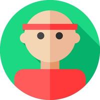 A bald man with a red headband icon vector
