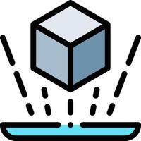 A cube with water coming out of it vector