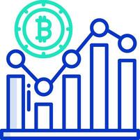 Bitcoin chart icon vector