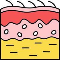 A slice of cake with a pink and yellow top vector