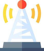A radio tower with a red and orange ball vector