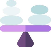 A balance scale with two pebbles on it vector