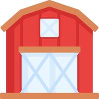 A red barn with a window and a door vector