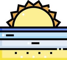 A sun and a stack of books on a white background vector