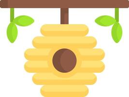 A beehive with leaves hanging from it vector