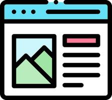 A web page with a mountain in the background vector