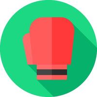 A red boxing glove icon on a green background vector