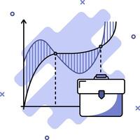 A briefcase with a graph on it and a briefcase with a briefcase on it vector