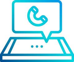 A phone icon with a phone on a laptop vector