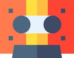 A robot head with a red, yellow and orange background vector
