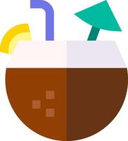 A drink with a straw and umbrella in it vector