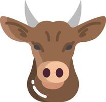 A cow head with horns on a white background vector