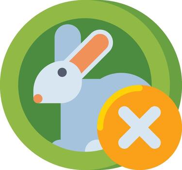 A rabbit is sitting in a circle with an x on it vector