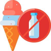 No ice cream sign with a bottle of milk vector
