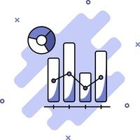 An icon of a bar chart with a circle and a circle vector