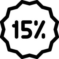 A black and white 15 symbol on a white background vector